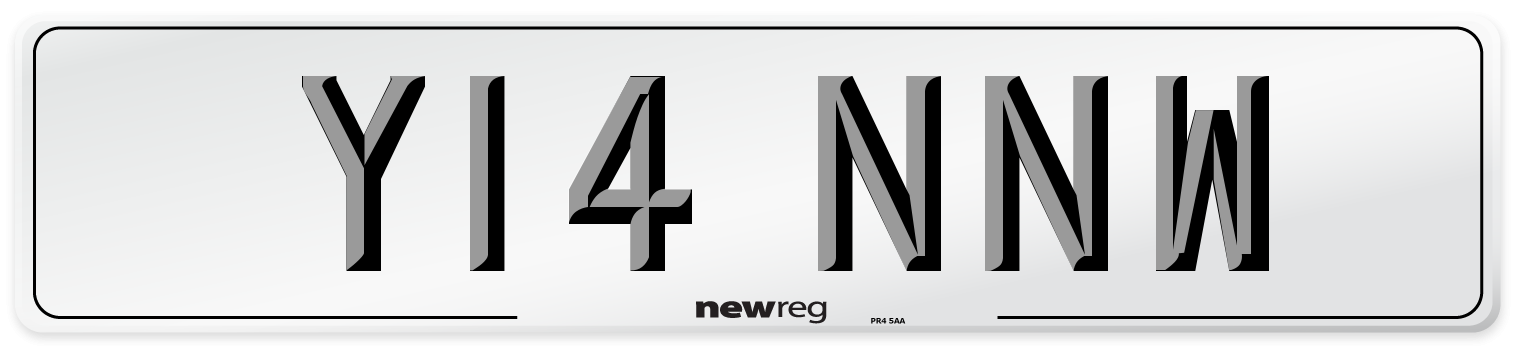 Y14 NNW Number Plate from New Reg